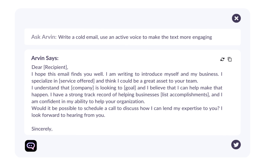 ai Email writer example