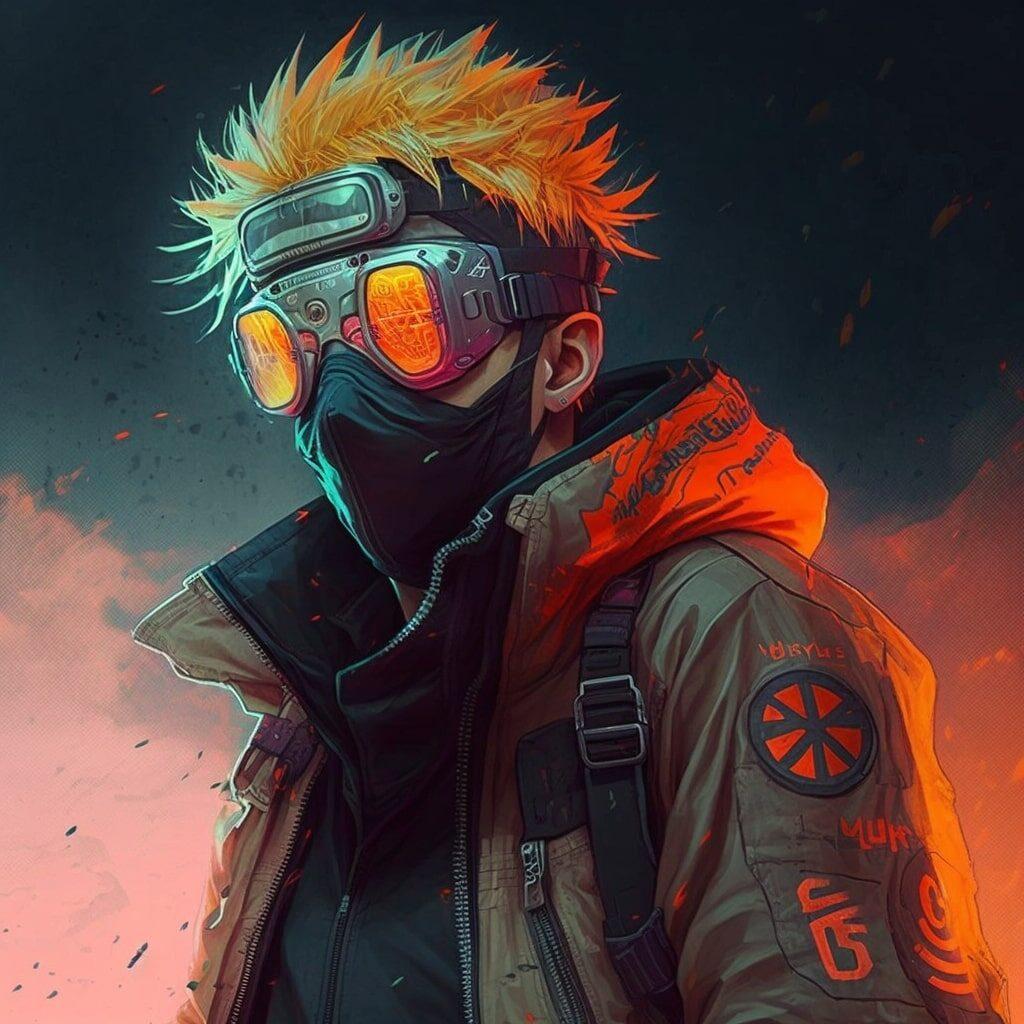 Naruto Uzumaki, cyberpunk aesthetic