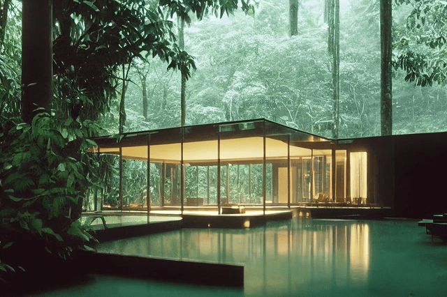 Philip Johnson’s Glass House in the rainforest