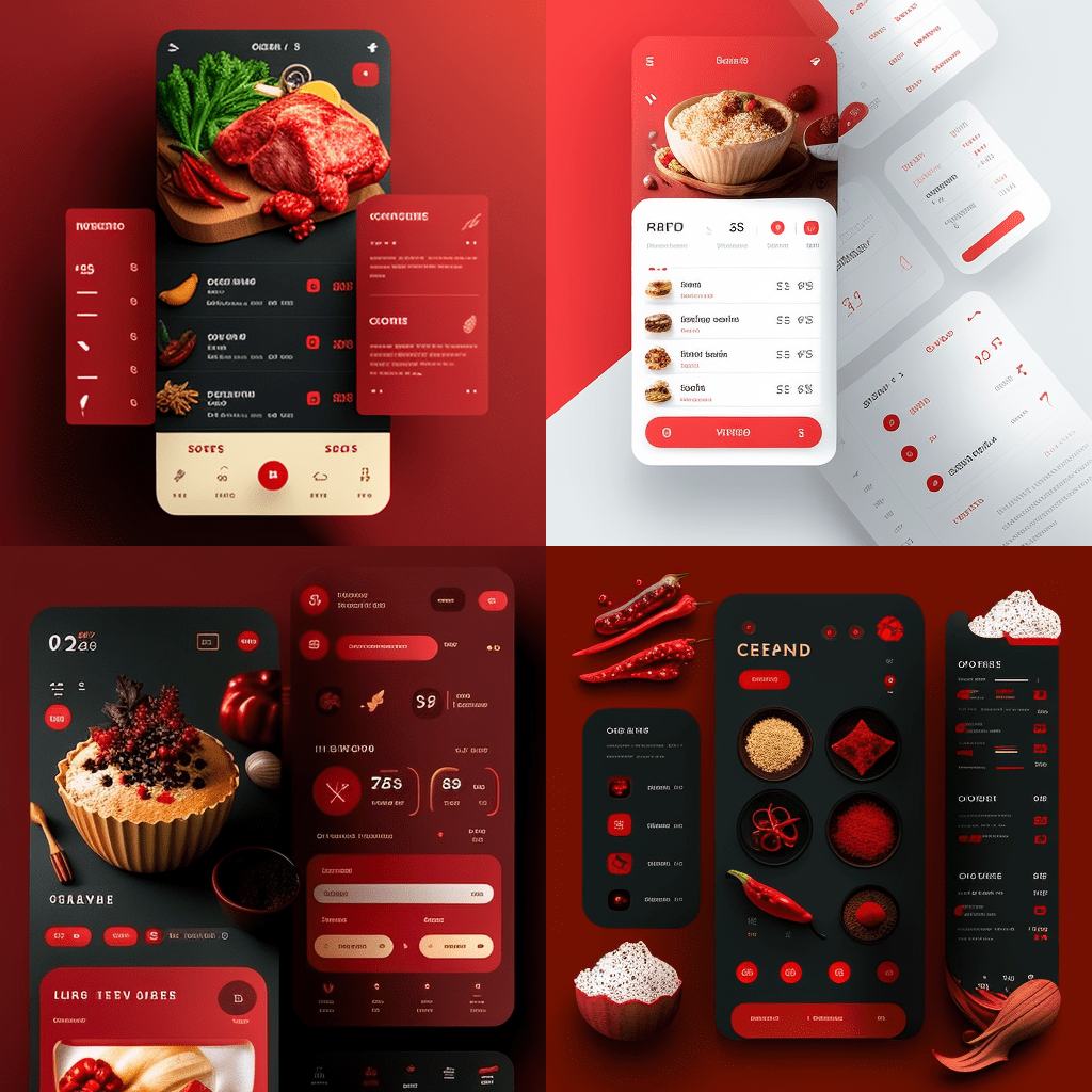 app design cooking, red accent