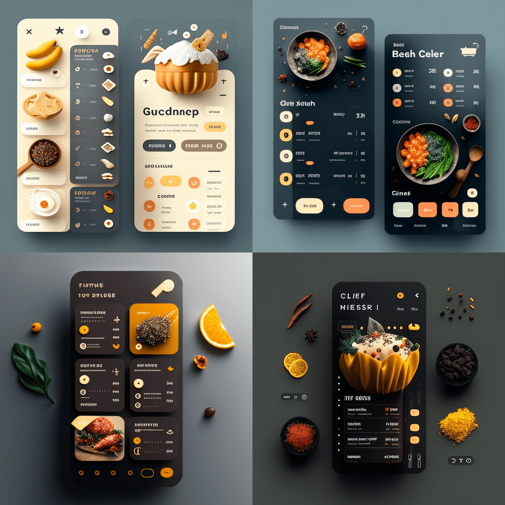 modern UI UX app design cooking